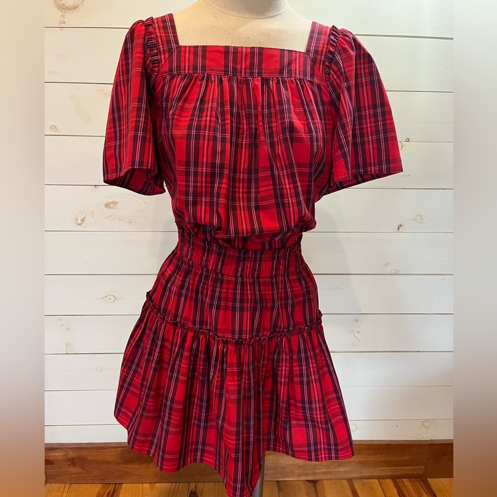 Draper James Maren bow back top in Elle plaid